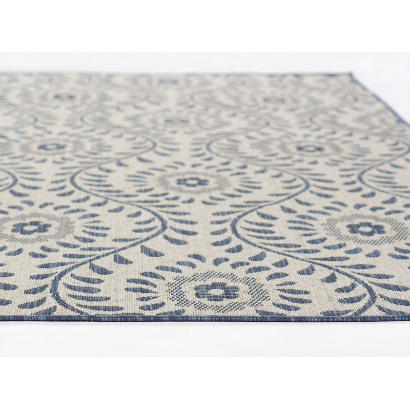Birch Lane™ Kasey Blue/Gray Indoor/Outdoor Rug & Reviews Wayfair